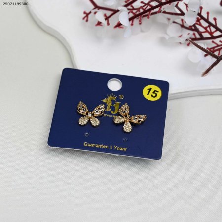 حلق شكل فراشة مع زركون