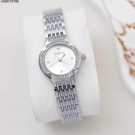 ساعة نسائية دائرية مع زركون - starjoe