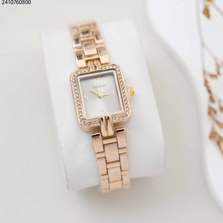 ساعة مربعة زركون ارقام هندية STARJOE