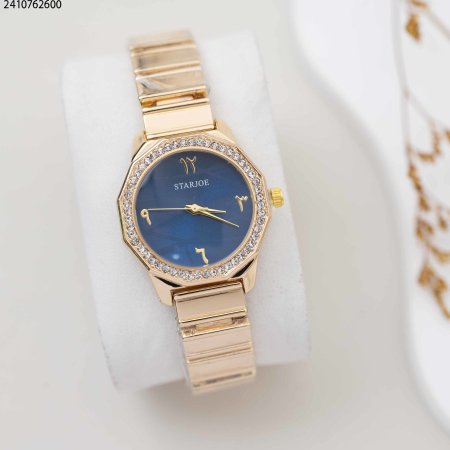 ساعة نسائي دائري زركون مع ارقام هندية