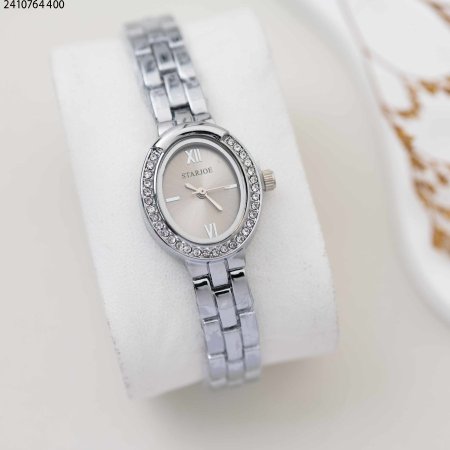 ساعة starjoe نسائية بيضاوية الشكل مع زركون