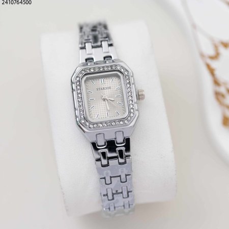 ساعة نسائية مربعة مع مع زركون - strarjoe