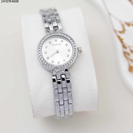 ساعة starjoe نسائية دائرية مع زركون