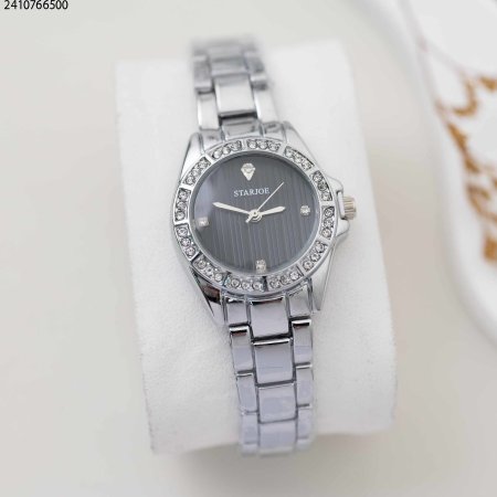 ساعة starjoe نسائية دائرية مع زركون