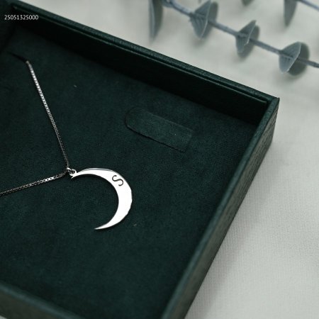 سنسال تفصيل فضة 925 شكل هلال مع حفر