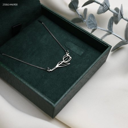 سنسال تفصيل فضة 925 وردة توليب