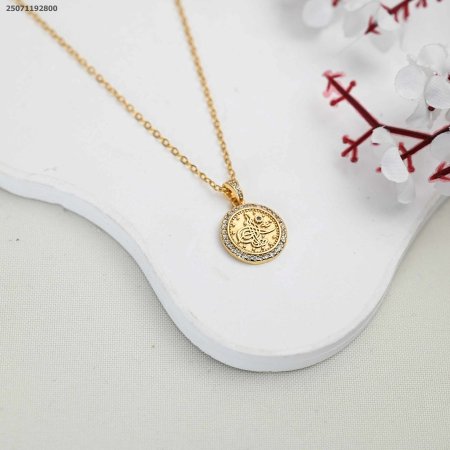 سنسال دائري مع نقش عثماني و اطار زركون دائري