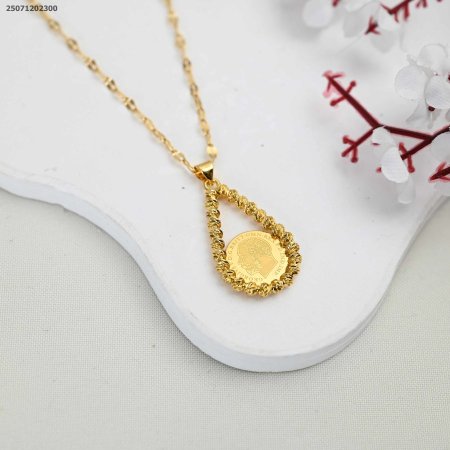 سنسال ليرة شكل دمعة مع اطار طابات