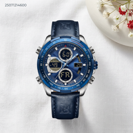 ساعة رجالي أنيقة مع ذراع جلد