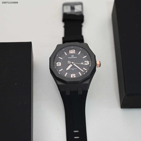 ساعة رجالي أنيقة شكل سداسي مع ذراع مطاطي