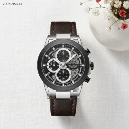 ساعة رجالي أنيقة مع ذراع جلد