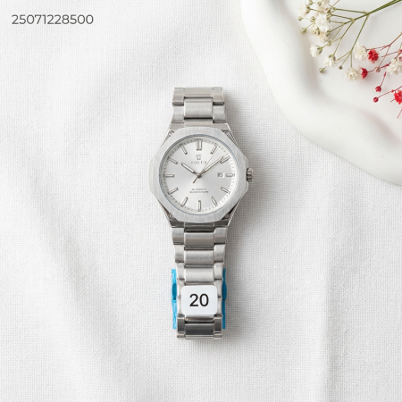 ساعة دائري رجالي مع حزام معدني