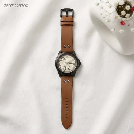 ساعة رجالي مع ذراع جلد