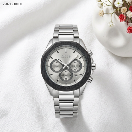 ساعة رجالي مع ذراع معدني