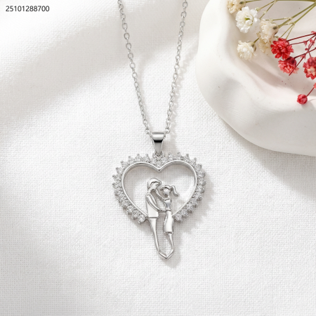 سنسال شكل قلب للكبلز مع زركون