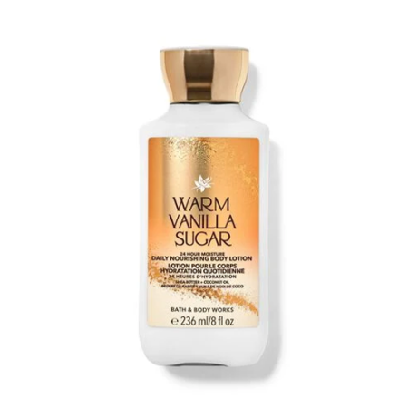 لوشن للجسم برائحة "وورم فانيلا شوغر" (Warm Vanilla Sugar) من علامة Bath & Body Works الشهيرة