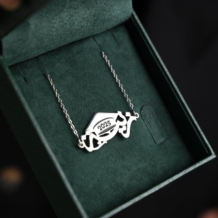 سنسال تفصيل فضة 925 اسم مع طاقية تخرج