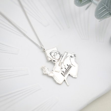 سنسال تفصيل فضة 925 للتخرج مع الاسم