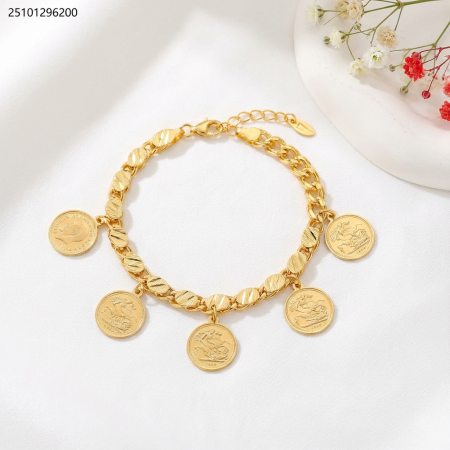 اسوارة ذهبي حلبي مع ليرة