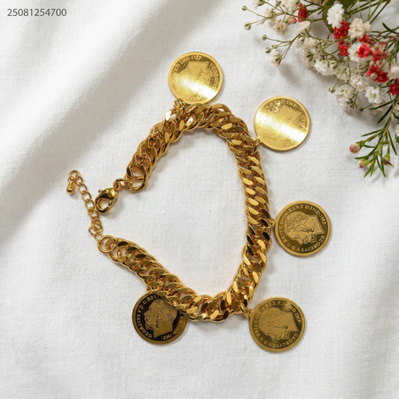 اسوارة جنزير مع تعليقات ليرة