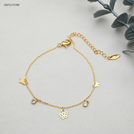 خلخال بتعليقات فراشات و زركون