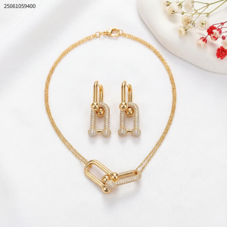 طقم سنسال و حلق سكل حلقات مع زركون