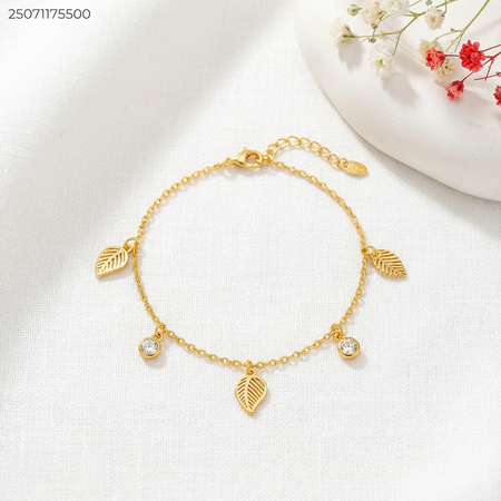 خلخال بتعليقات اوراق و زركون