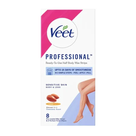 شرائح فييت شمعية بشرة حساسة 8 قطع VEET ازرق