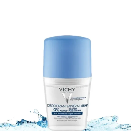 مزيل عرق فيتشي رول غني بالمعادن 50 مل ازرق Vichy 48H