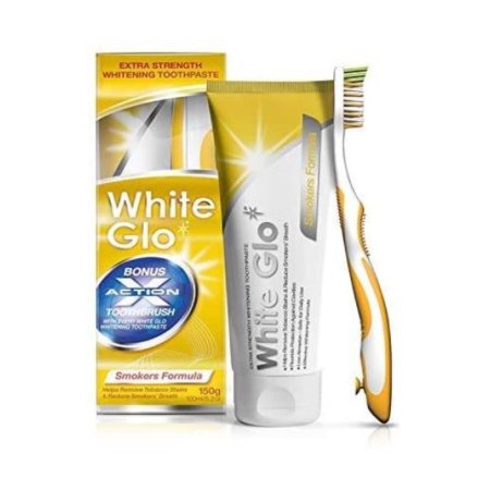 وایت جلو معجون اسنان 150 غم وفرشاة WHITEGLO للمدخنين