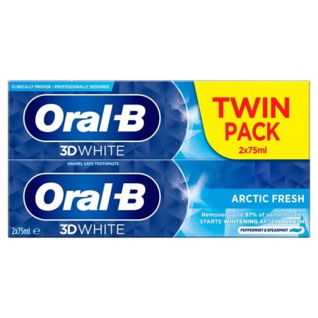 معجون اسنان اورال بي ثنائي 2* 75  مل ORAL-B 3D WHITE
