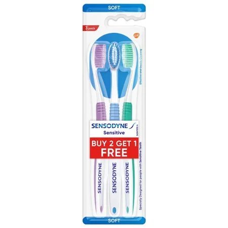 بكيت فراشي اسنان سانسوداین 3 قطع SANSODYNE