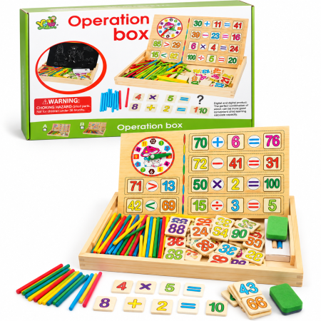 صندوق العمليات الحسابية الخشبي Operation box