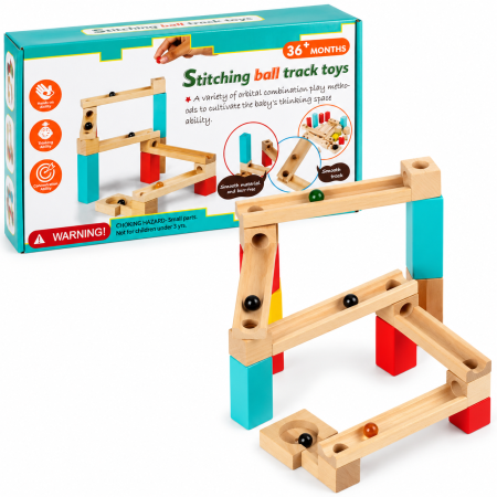 لعبة مشار الكرة الخشبية Stitching ball track toys