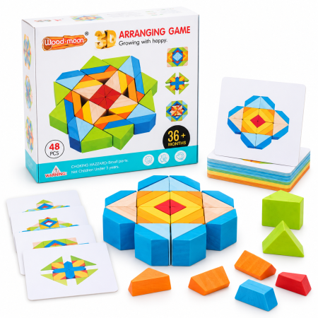 لعبة الزخارف الخشبية 3D arranging game