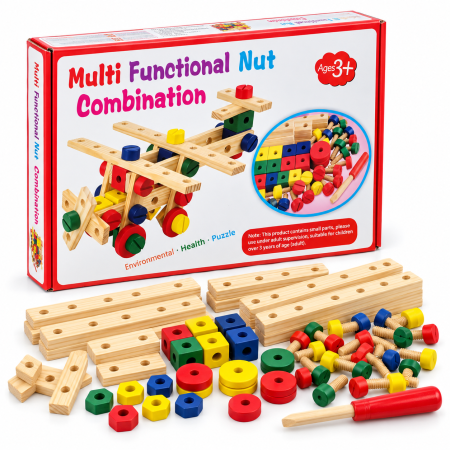لعبة التجميع الخشبية "Multi Functional Nut Combination"