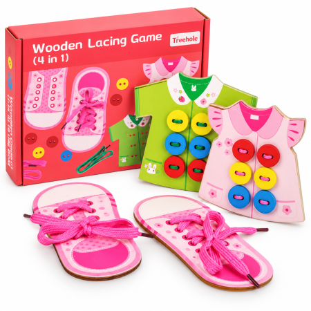 لعبة ربط الخيوط Wooden lacing game