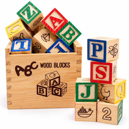 مكعبات خشبية بالأحرف (ABC Wood Blocks).