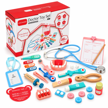 مجموعة العاب الطبيب الخشبية Doctor Toy Set