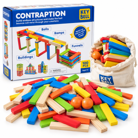 مجموعة مكعبات بناء خشبية Contraption